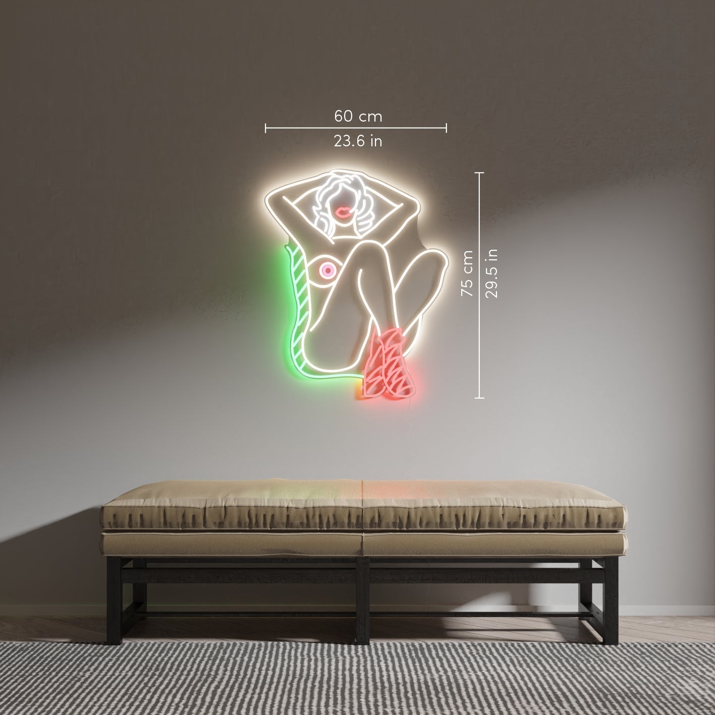 La Femme by Tom Wesselmann, Zeichen in Neon-LEDs
